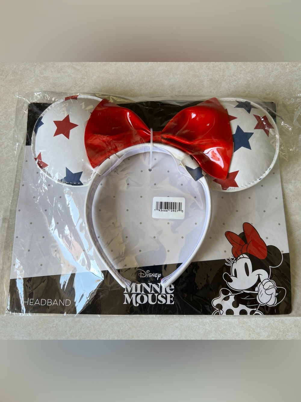 Disney Minnie Mouse Headband with Red Bow and Star-Pattern Ears